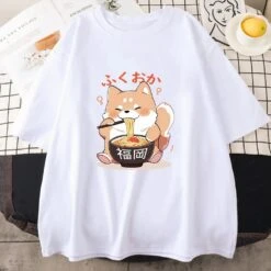 Apparel Cute Shiba Inu Slurping Ramen Unisex Tee