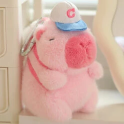 Cute Sporty Capybara Plushie -Kawaii Store kawaiies plushies plush softtoy cute sporty capybara plushie soft toy pink bag 6in 15cm keychain 507667