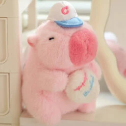 Cute Sporty Capybara Plushie -Kawaii Store kawaiies plushies plush softtoy cute sporty capybara plushie soft toy pink tennis ball 6in 15cm keychain 120200