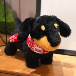 Dachshund Sausage Dog Plush -Kawaii Store kawaiies plushies plush softtoy dachshund sausage dog plush soft toy black with scarf 440623