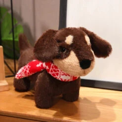 Dachshund Sausage Dog Plush -Kawaii Store kawaiies plushies plush softtoy dachshund sausage dog plush soft toy brown with scarf 696042
