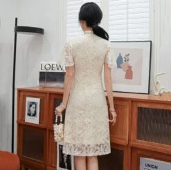 Apparel Dainty Lace Chinese Traditional Qipao Cheongsam Dress -Kawaii Store kawaiies plushies plush softtoy dainty lace chinese traditional qipao cheongsam dress apparel 156788