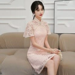 Apparel Dainty Lace Chinese Traditional Qipao Cheongsam Dress -Kawaii Store kawaiies plushies plush softtoy dainty lace chinese traditional qipao cheongsam dress apparel 621852