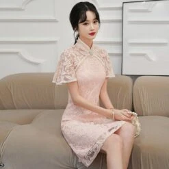 Apparel Dainty Lace Chinese Traditional Qipao Cheongsam Dress -Kawaii Store kawaiies plushies plush softtoy dainty lace chinese traditional qipao cheongsam dress apparel 664451