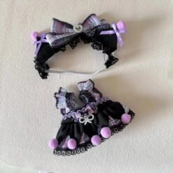 Accessories Dark Lolita Ribbon Dress Labubu Doll Outfits -Kawaii Store kawaiies plushies plush softtoy dark lolita ribbon dress labubu doll outfits accessories 486636