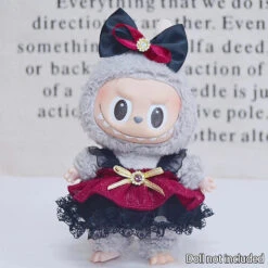 Accessories Dark Lolita Ribbon Dress Labubu Doll Outfits -Kawaii Store kawaiies plushies plush softtoy dark lolita ribbon dress labubu doll outfits accessories red 702789