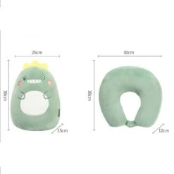 Dino 2 In 1 Travel Neck Support Pillow & Plushie -Kawaii Store kawaiies plushies plush softtoy dino 2 in 1 travel neck support pillow plushie pillows 949126