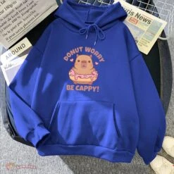 Apparel Don't Worry Be Cappy Capybara Donut Unisex Hoodie -Kawaii Store kawaiies plushies plush softtoy dont worry be cappy capybara donut unisex hoodie hoodies 783851