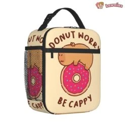 'Donut Worry Be Cappy' Capybara Lunch Bags 18 'Donut Worry Be Cappy' Capybara Lunch Bags -Kawaii Store kawaiies plushies plush softtoy donut worry be cappy capybara lunch bags bag 612645