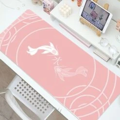 Accessories Double Koi Fish Pink Navy Large Mouse Pad