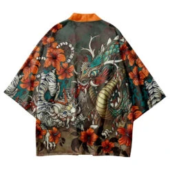 Apparel Dragon Unisex Kimono Collection -Kawaii Store kawaiies plushies plush softtoy dragon unisex kimono collection kimono orange flowers m 402697