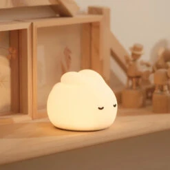 Dreaming Bunny LED Night Light -Kawaii Store kawaiies plushies plush softtoy dreaming bunny led night light home decor 140191