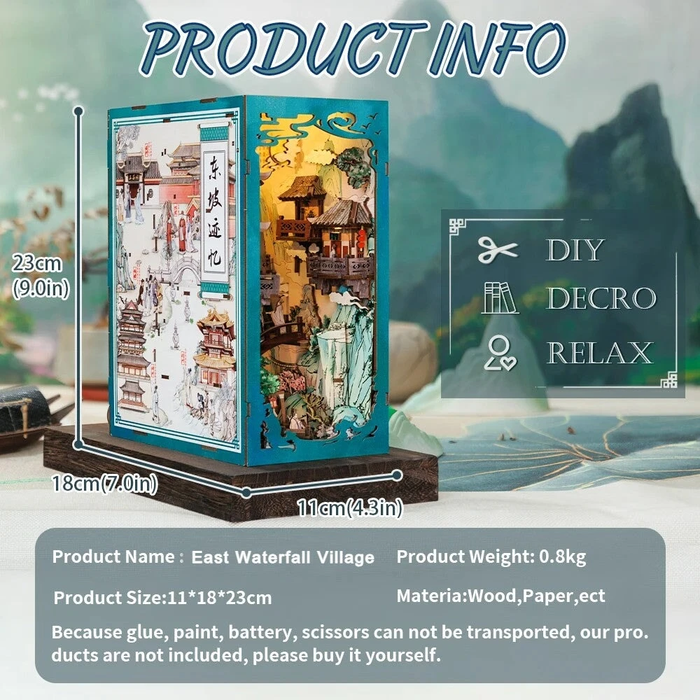 East Waterfall Village Wooden Bookshelf Nook Kit 5 East Waterfall Village Wooden Bookshelf Nook Kit - Image 3