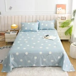 Elegant Blue Pink Floral Bedding Set Collection -Kawaii Store kawaiies plushies plush softtoy elegant blue pink floral bedding set collection bedding sets 118858