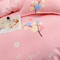 Elegant Blue Pink Floral Bedding Set Collection -Kawaii Store kawaiies plushies plush softtoy elegant blue pink floral bedding set collection bedding sets 448236