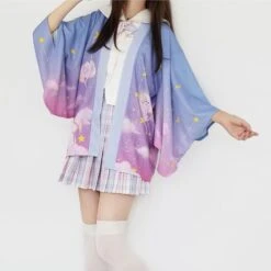 Apparel Elegant Sky Clouds Flying Cats Japanese Kimono 36 Apparel Elegant Sky Clouds Flying Cats Japanese Kimono -Kawaii Store kawaiies plushies plush softtoy elegant sky clouds flying cats japanese kimono clothing 438529