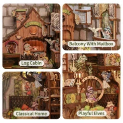 Elven Paradise Wooden Bookshelf Nook Kit -Kawaii Store kawaiies plushies plush softtoy elven paradise wooden bookshelf nook kit wooden kit 394678