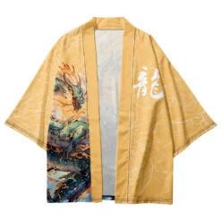 Apparel Emerald Flaming Dragon Golden Unisex Kimono 12 Apparel Emerald Flaming Dragon Golden Unisex Kimono -Kawaii Store kawaiies plushies plush softtoy emerald flaming dragon golden unisex kimono kimono 445172