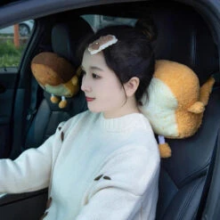 Accessories Emoji Toast Bread Friends Car Headrest Plush -Kawaii Store kawaiies plushies plush softtoy emoji toast bread friends car headrest plush car 262164