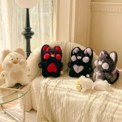 Evil Kawaii Fluffy Fox Halloween Plushies -Kawaii Store kawaiies plushies plush softtoy evil kawaii fluffy fox halloween plushies soft toy 505945