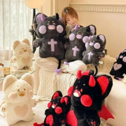 Evil Kawaii Fluffy Fox Halloween Plushies -Kawaii Store kawaiies plushies plush softtoy evil kawaii fluffy fox halloween plushies soft toy 540966