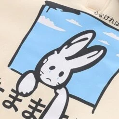 Apparel Farewell Bunny Polo Sweatshirt -Kawaii Store kawaiies plushies plush softtoy farewell bunny polo sweatshirt sweatshirt 342050