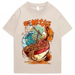 Apparel Flaming Hot Wagyu Ramen Unisex Cotton Tee -Kawaii Store kawaiies plushies plush softtoy flaming hot wagyu ramen unisex cotton tee apparel cream s 574813