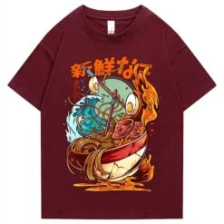 Apparel Flaming Hot Wagyu Ramen Unisex Cotton Tee -Kawaii Store kawaiies plushies plush softtoy flaming hot wagyu ramen unisex cotton tee apparel rouge s 326706
