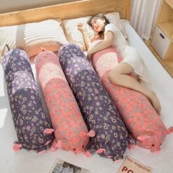 Floral Embroidered Pig Long Snuggle Buddy -Kawaii Store kawaiies plushies plush softtoy floral embroidered pig long snuggle buddy soft toy 349044