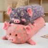 Floral Embroidered Pig Long Snuggle Buddy 2 Floral Embroidered Pig Long Snuggle Buddy -Kawaii Store kawaiies plushies plush softtoy floral embroidered pig long snuggle buddy soft toy 809259