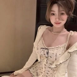 Apparel Floral French Vintage Dress Cardigan Set 19 Apparel Floral French Vintage Dress Cardigan Set -Kawaii Store kawaiies plushies plush softtoy floral french vintage dress cardigan set apparel 270795