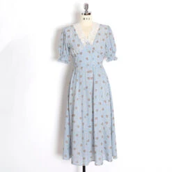 Apparel Floral Vintage Lace Cottage Dress -Kawaii Store kawaiies plushies plush softtoy floral vintage lace cottage dress apparel 261887