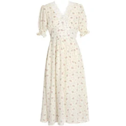 Apparel Floral Vintage Lace Cottage Dress -Kawaii Store kawaiies plushies plush softtoy floral vintage lace cottage dress apparel 626217