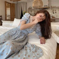 Apparel Floral Vintage Lace Cottage Dress -Kawaii Store kawaiies plushies plush softtoy floral vintage lace cottage dress apparel 951089