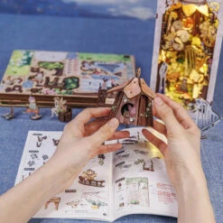 Flower Forest Concert Wooden Bookshelf Nook Kit -Kawaii Store kawaiies plushies plush softtoy flower forest concert wooden bookshelf nook kit wooden kit 101509