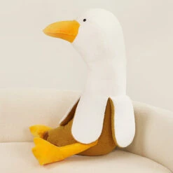 Fluffy Banana Duck Plushie -Kawaii Store kawaiies plushies plush softtoy fluffy banana duck plushie soft toy brown 45in 115cm 423601