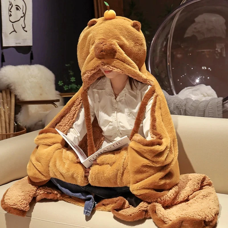 Apparel Fluffy Capybara Cloak Hooded Blanket Cape 14 Apparel Fluffy Capybara Cloak Hooded Blanket Cape - Image 12