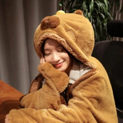 Apparel Fluffy Capybara Cloak Hooded Blanket Cape 24 Apparel Fluffy Capybara Cloak Hooded Blanket Cape -Kawaii Store kawaiies plushies plush softtoy fluffy capybara cloak hooded blanket cape apparel 497961
