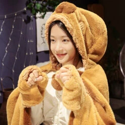 Apparel Fluffy Capybara Cloak Hooded Blanket Cape 39 Apparel Fluffy Capybara Cloak Hooded Blanket Cape -Kawaii Store kawaiies plushies plush softtoy fluffy capybara cloak hooded blanket cape apparel 530491