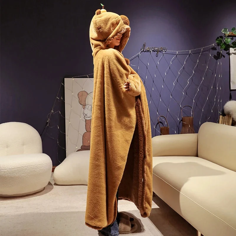 Apparel Fluffy Capybara Cloak Hooded Blanket Cape 16 Apparel Fluffy Capybara Cloak Hooded Blanket Cape - Image 14