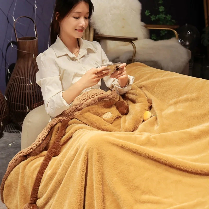 Apparel Fluffy Capybara Cloak Hooded Blanket Cape 15 Apparel Fluffy Capybara Cloak Hooded Blanket Cape - Image 13