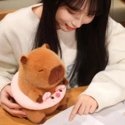Fluffy Capybara With Float Plushie 34 Fluffy Capybara With Float Plushie -Kawaii Store kawaiies plushies plush softtoy fluffy capybara with float plushie soft toy 640347