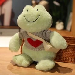 Fluffy Cheerful Frog Plushie Collection -Kawaii Store kawaiies plushies plush softtoy fluffy cheerful frog plushie collection soft toy gray heart 14in 35cm 636164