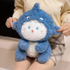 Fluffy Dog & Cat In Shark Outfit Plushie -Kawaii Store kawaiies plushies plush softtoy fluffy dog cat in shark outfit plushie soft toy 346234