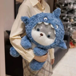 Fluffy Dog & Cat In Shark Outfit Plushie -Kawaii Store kawaiies plushies plush softtoy fluffy dog cat in shark outfit plushie soft toy 661536