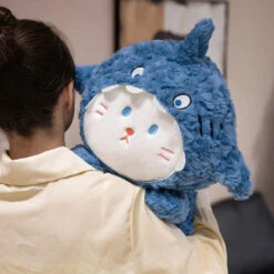 Fluffy Dog & Cat In Shark Outfit Plushie -Kawaii Store kawaiies plushies plush softtoy fluffy dog cat in shark outfit plushie soft toy 742493