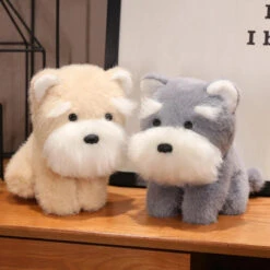 Fluffy Gray Biege Schnauzer Dog Plushie -Kawaii Store kawaiies plushies plush softtoy fluffy gray biege schnauzer dog plushie soft toy 437976