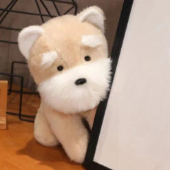 Fluffy Gray Biege Schnauzer Dog Plushie -Kawaii Store kawaiies plushies plush softtoy fluffy gray biege schnauzer dog plushie soft toy 639912