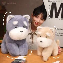 Fluffy Gray Biege Schnauzer Dog Plushie -Kawaii Store kawaiies plushies plush softtoy fluffy gray biege schnauzer dog plushie soft toy 656319