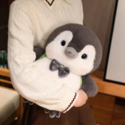 Fluffy Gray Penguin Plushie With Turtle Backpack -Kawaii Store kawaiies plushies plush softtoy fluffy gray penguin plushie with turtle backpack soft toy 680125